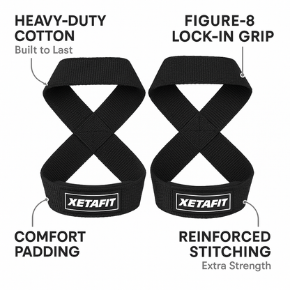 XETAFIT Figure-8 Lifting Straps (Pair)