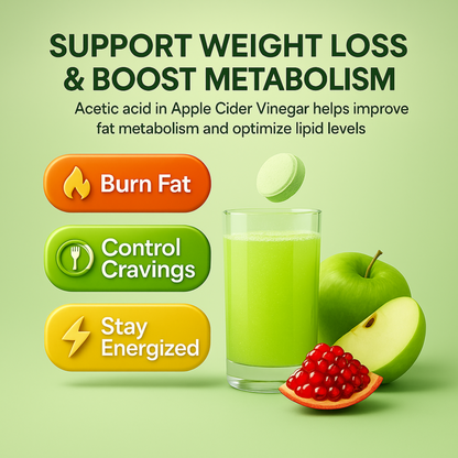 Apple Cider Vinegar Effervescent Tablets – Green Apple & Pomegranate