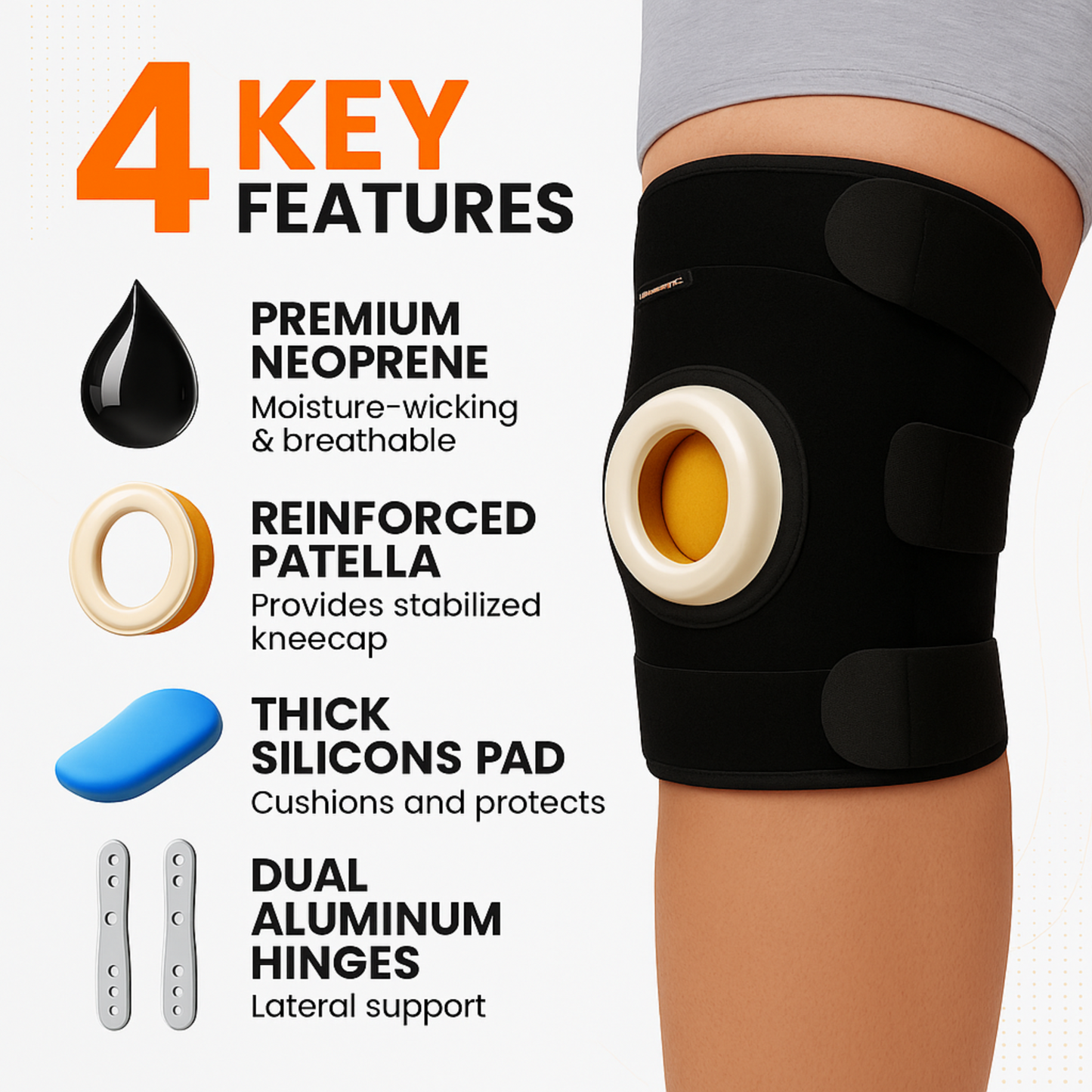 Hinged Knee Brace India – Premium Adjustable Dual Hinge Support