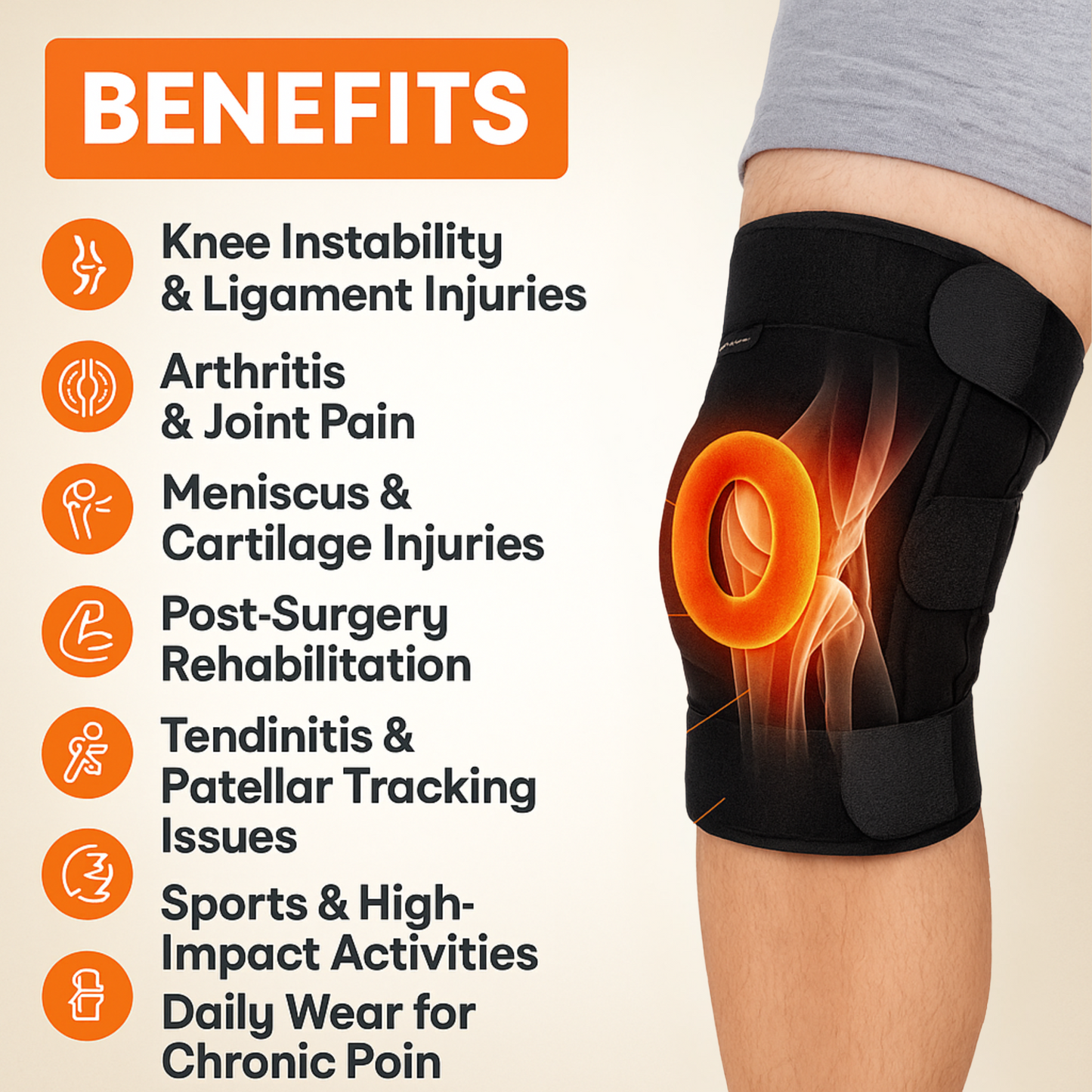 Hinged Knee Brace India – Premium Adjustable Dual Hinge Support